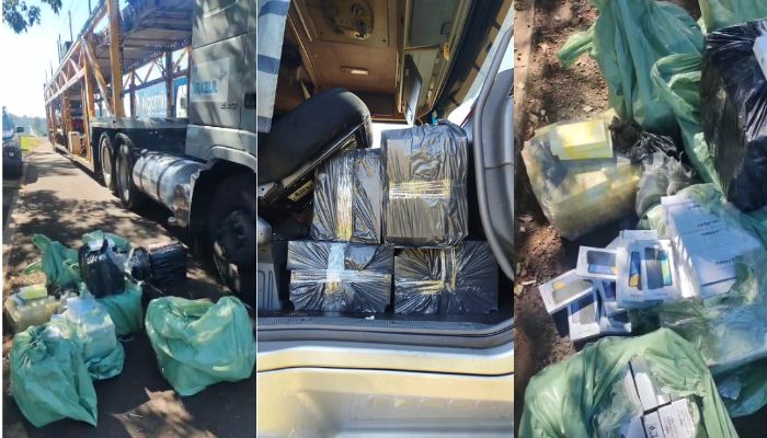 Laranjeiras - PRF apreende carga de celulares avaliada aproximadamente em R$ 2 milhões na BR-277